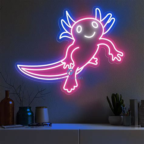 Axolotl Neon Sign Axolotl Lamp Custom Neon Sign Custom Sign Light Cute