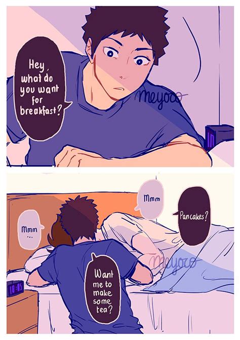 Two Comics Showing The Same Person In Bed And One With His Head On