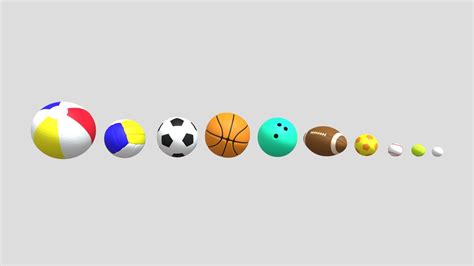 10 Different Types Of Balls Download Free 3d Model By Alexyefremov