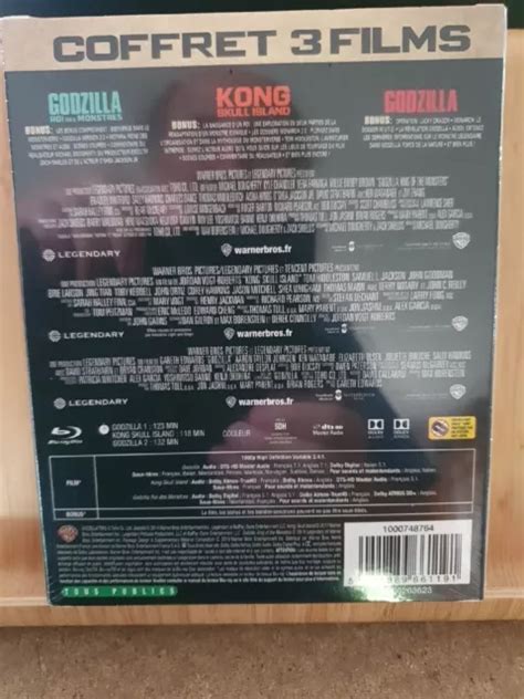 COFFRET 3 DVD Godzilla Godzilla Roi Des Monstres Kong Skull Island