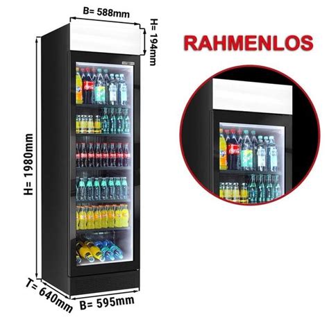 Getränkekühlschrank 345 Liter Rahmenloses Design 1 Glastür