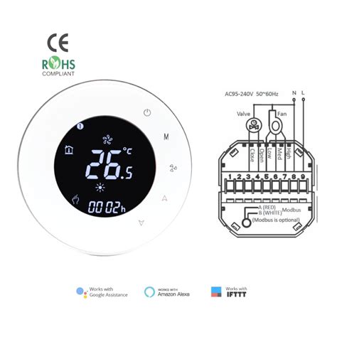 7 Days Programmable Thermostat Remote Control Wi Fi Thermostat Fan Coil System