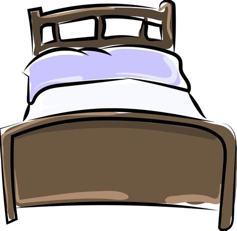 Sleeping bed drawing, illustration, vector on white background ...