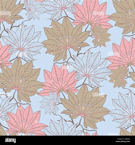 Vector Seamless Pattern Of Leaves Stock Vector Image Art Alamy