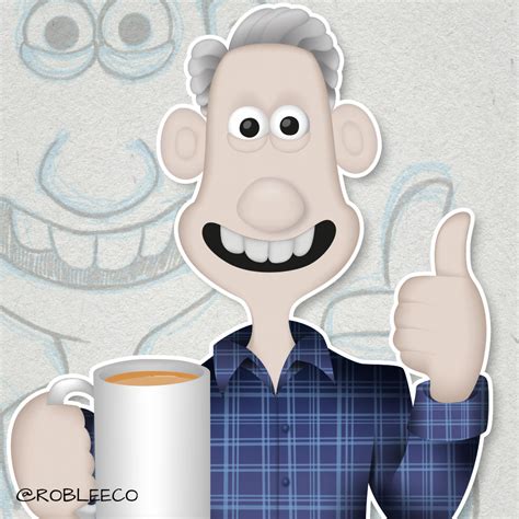 Nick Park In the Style of Wallace and Gromit - Mascot Design by Rob Lee