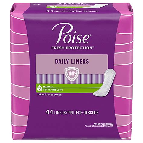 Poise Daily Liners Very Light Long Ea Incontinence Fishers Foods