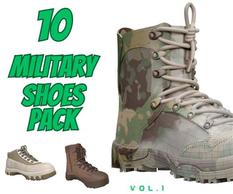 ArtStation - 10 Military Shoes Pack Vol. 1 | Game Assets