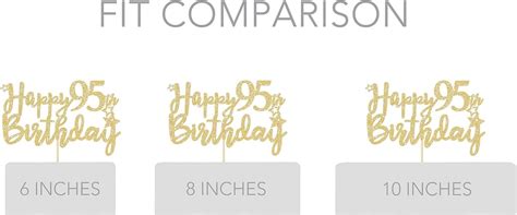 Lovenjoy Happy 95th Birthday Cake Topper Gold Glitter Hello 95 And