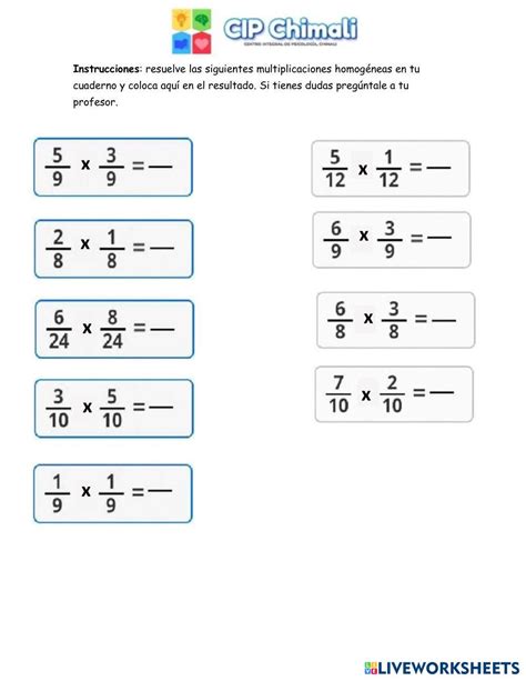 7242118 MultiplicaciÓn De Fracciones HomogÉneas