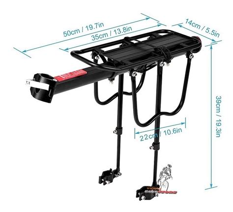 Porta Paquete Soporte Alforjas Bicicleta Kg Extensible Mtb