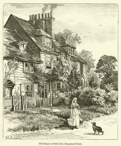 Old Cottages At North End Hampstead Heath Stock Image Look And Learn