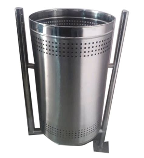 Open Top Silver Feet Ss Dustbin Material Grade At Rs