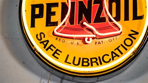 Pennzoil Single Sided Tin Neon Sign At Schaaf Tractor And Truck Museum