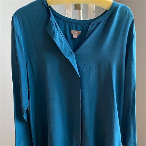 J Jill Tops J Jill Teal Blue Silk Tunic Xl Poshmark