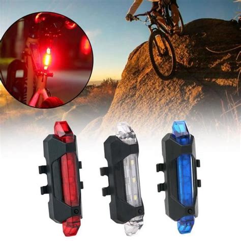 VGEBY Feux arrière vélo rechargeable USB Étanche 4 modes