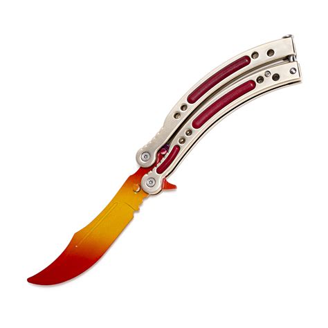 Butterfly Papillon Red Fade CS2 Real Life Knife Fait Sur Mesure Par