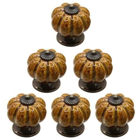 ZII10928 6PCS Bouton De Portes Vintage Motif De Citrouille Style