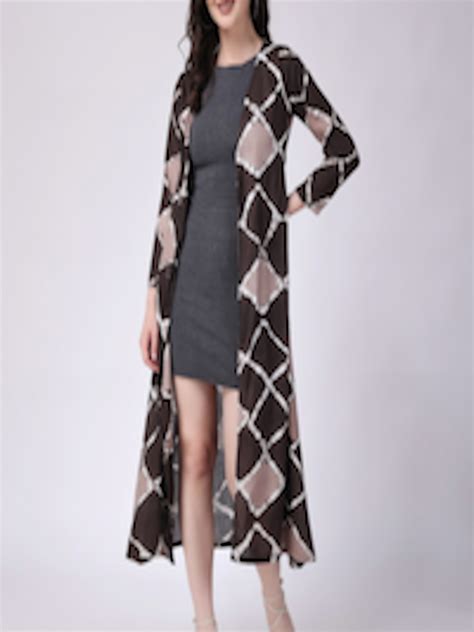 Buy SCORPIUS Geomentric Printed Open Front Longline Shrug Shrug For