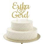 Cake Topper Goldene Hochzeit Herz 50 Personalisiert Gold Glitzer