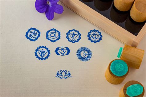 Chakra Stamps Set 34x3419mm 7 Chakra Etsy