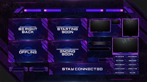 Scif Fi Tech Twitch Overlay Package Webcam Screens Panels Etsy