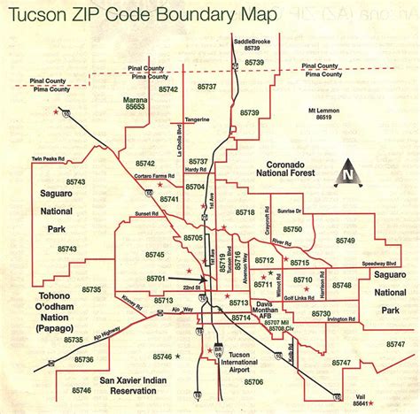 Tucson Zip Code Map