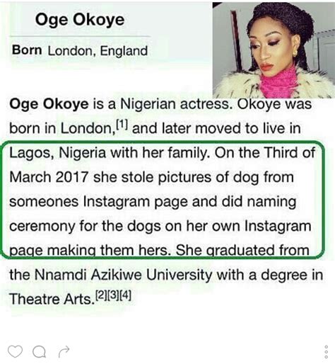 Stella Dimoko Korkus Actress Oge Okoye S Wikipaedia Page Edited