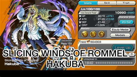 Slicing Winds Of Rommel Hakuba Gameplay One Piece Bounty Rush Opbr