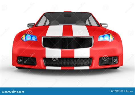 Red Sports Car Isolated On White Stock Illustration Illustration Of