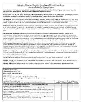 Fillable Online Intern Evaluation Form Competencies Fax Email Print