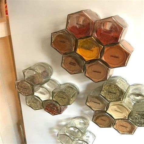 Hanging Spice Rack 24 Small Empty Magnetic Jars Clear Spice | Etsy ...