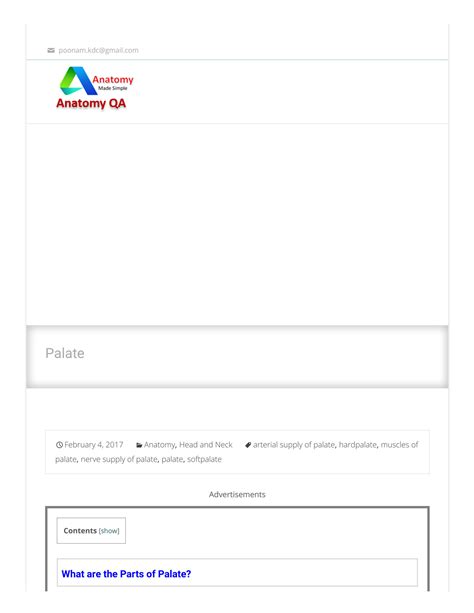 Solution Palate Parts Muscles Blood And Nerve Supply Anatomy Qa