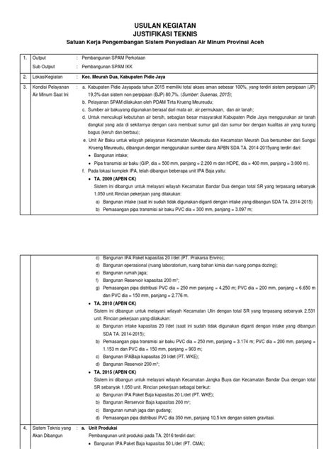 Contoh Justifikasi Teknis Pdf