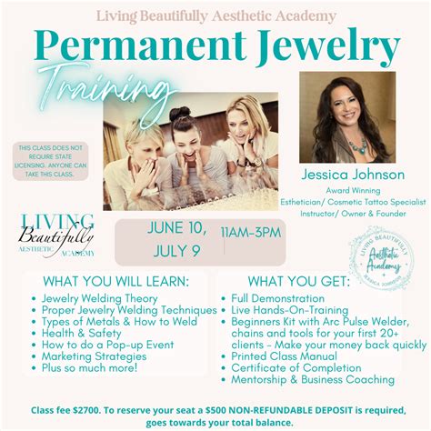 Permanent Jewelry Flyer 2023 Living Beautifully Spa