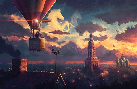 Hd Wallpaper Balloon Digital Art Fantasy Art Hot Air Balloons