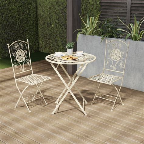 3 Piece Folding Metal Bistro Sets For The Outdoors