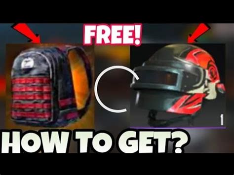 HOW TO GET FREE BACKPACK AND HELMET SKIN IN PUBG MOBILE FREE HELMIT