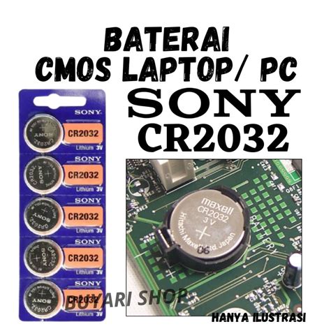 Jual Original Baterai Batre Batrai Batrei Cmos Sony Cr Laptop Pc