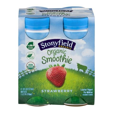 Stonyfield Organic Smoothie Low Fat Strawberry Yogurt Drink 6 Floz