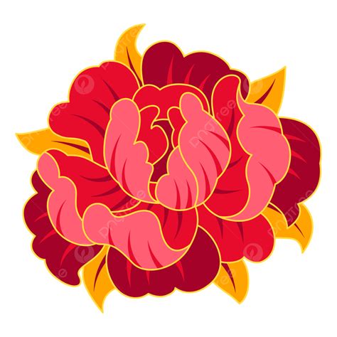 Chinese Peony Vector Hd Png Images Illustration Of Chinese Peony Outline Decoration Chinese