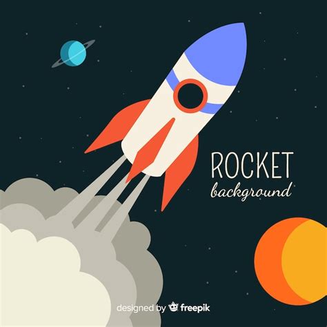 Free Vector | Classic space rocket with flat design