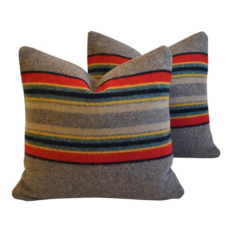 Custom Pendleton Yakima Camp Wool Feather/Down Pillows 17" Square ...