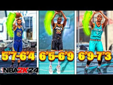 BEST JUMPSHOTS For EVERY HEIGHT THREE POINT RATING In NBA 2K24 SEASON