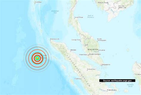 Gempa Bumi Kuat 60 Magnitud Landa Luar Pantai Barat Utara Sumatera