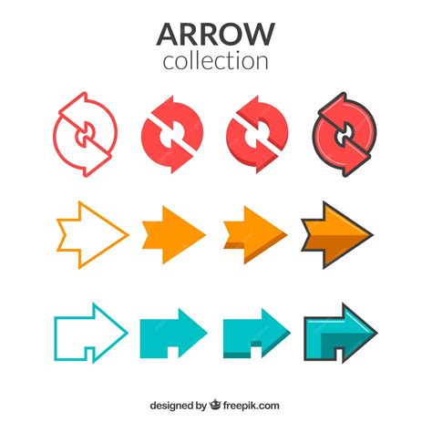 Free Vector Collection Of Modern Arrows In Flat Design