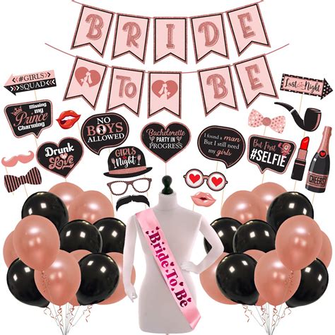 Zyozique 47 Pcs Bachelorette Party Decorations Kit Bridal Shower Party Supplies And Bride To Be