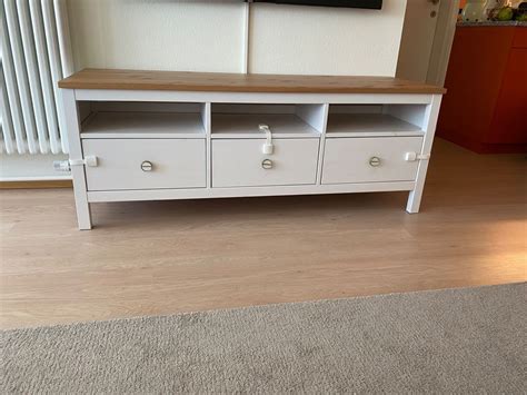 Hemnes Tv Bank Weiß Gebeizt Hellbraun 148x47x57 Cm Kaufen Auf Ricardo