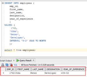 Oracle Interval Datatype Databasefaqs