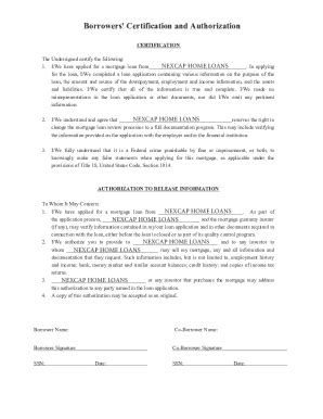 Fillable Online Borrower Authorization Fill And Sign Printable