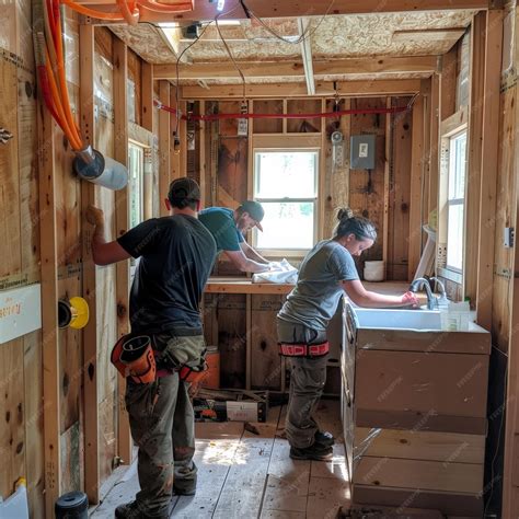 Premium Photo | Construction workers renovating a house interior
